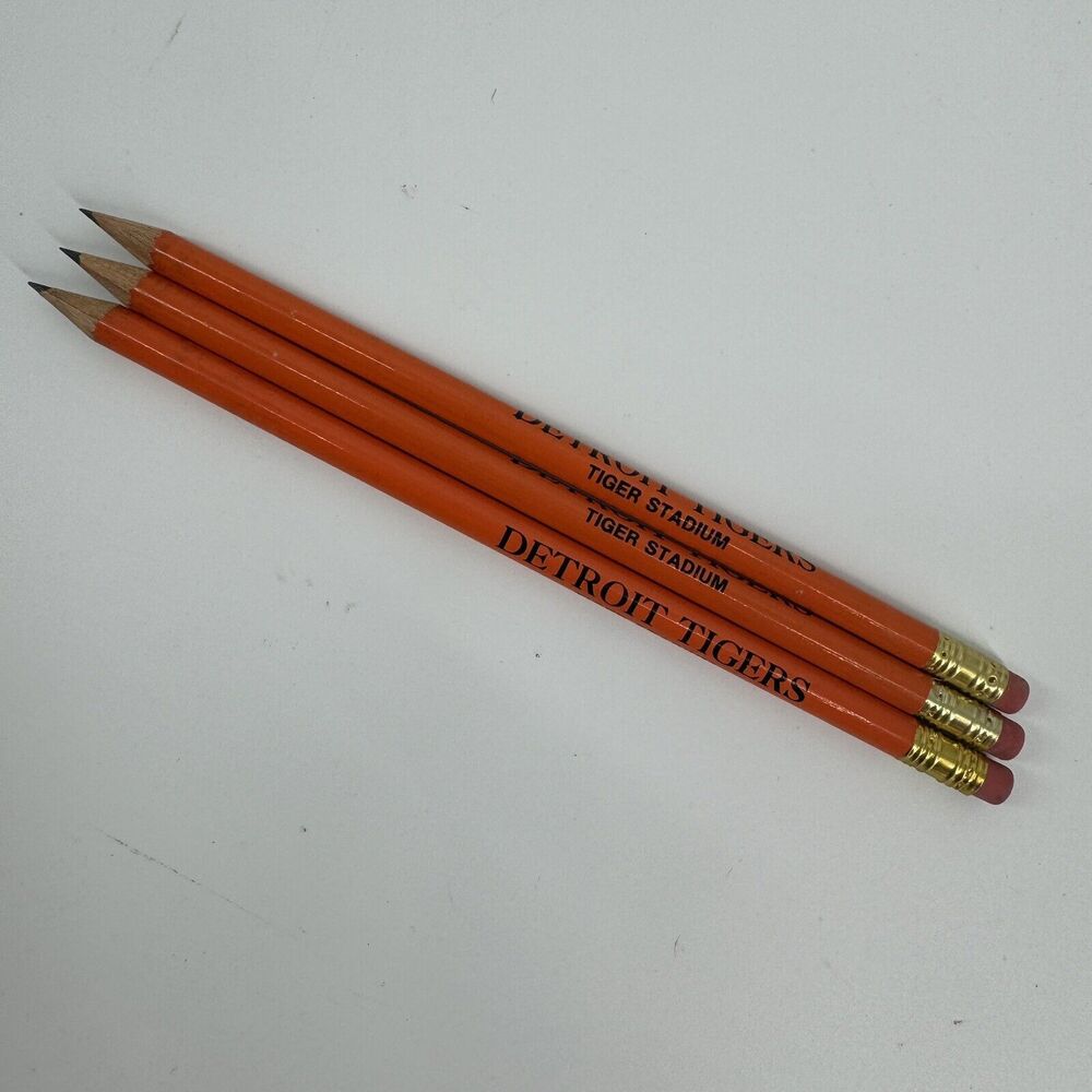 Detroit Tigers Lot Of 3 Vintage Tiger Stadium Score Card Pencils